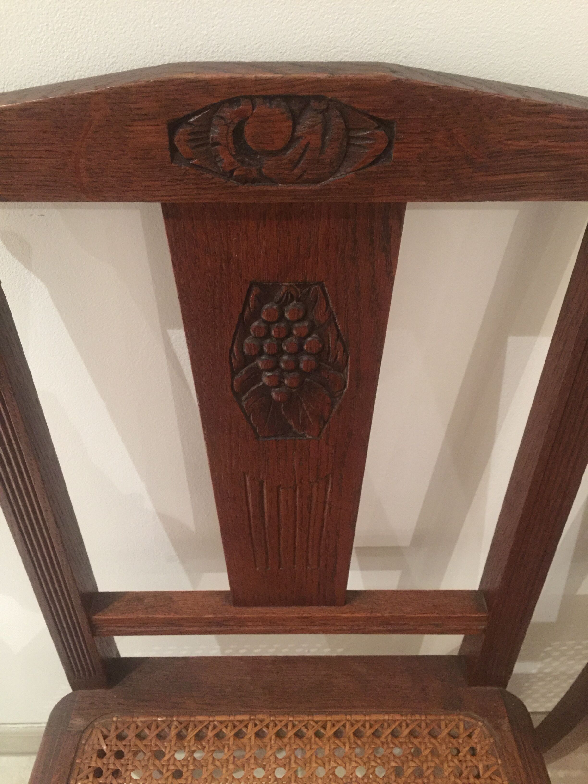 Pair of canned art deco chairs