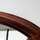 Miroir ancien ovale en bois sculpté – Teinte acajou