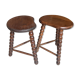 Pair of solid oak milking stools