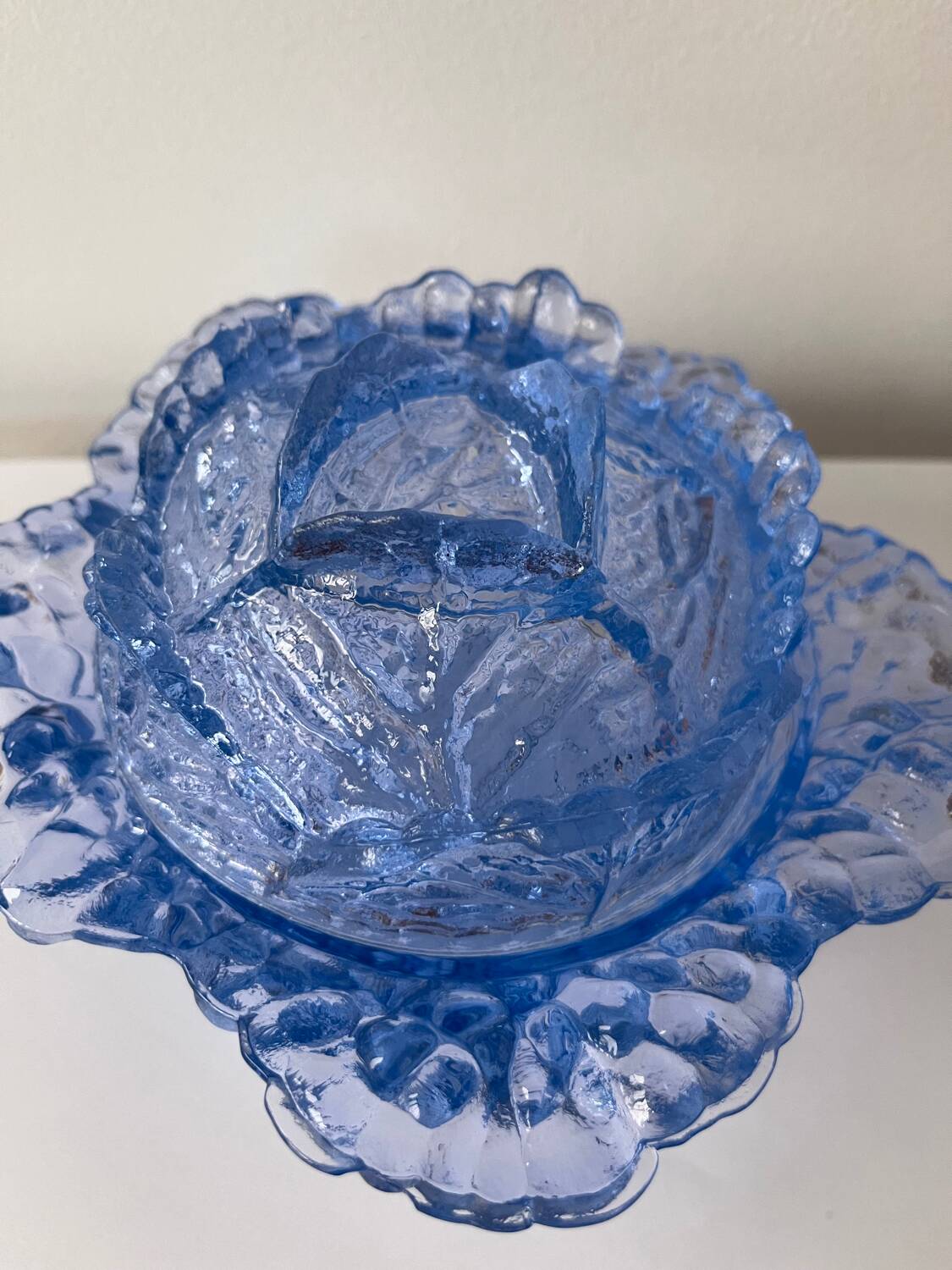 Portieux glass “cabbage” candy box