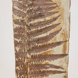 Brutalist stoneware vase with a floral decoration. 1970s.