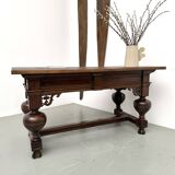 Neo-Renaissance desk in solid oak, circa 1900