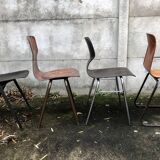 Set of 4 mismatched Dutch vintage chairs - Galvanitas, Eromes, Flottoto
