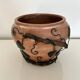 Cache-pot in wrought iron and wood