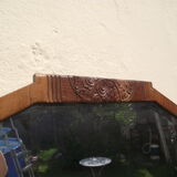 Art deco mirror carved oak 91x53cm