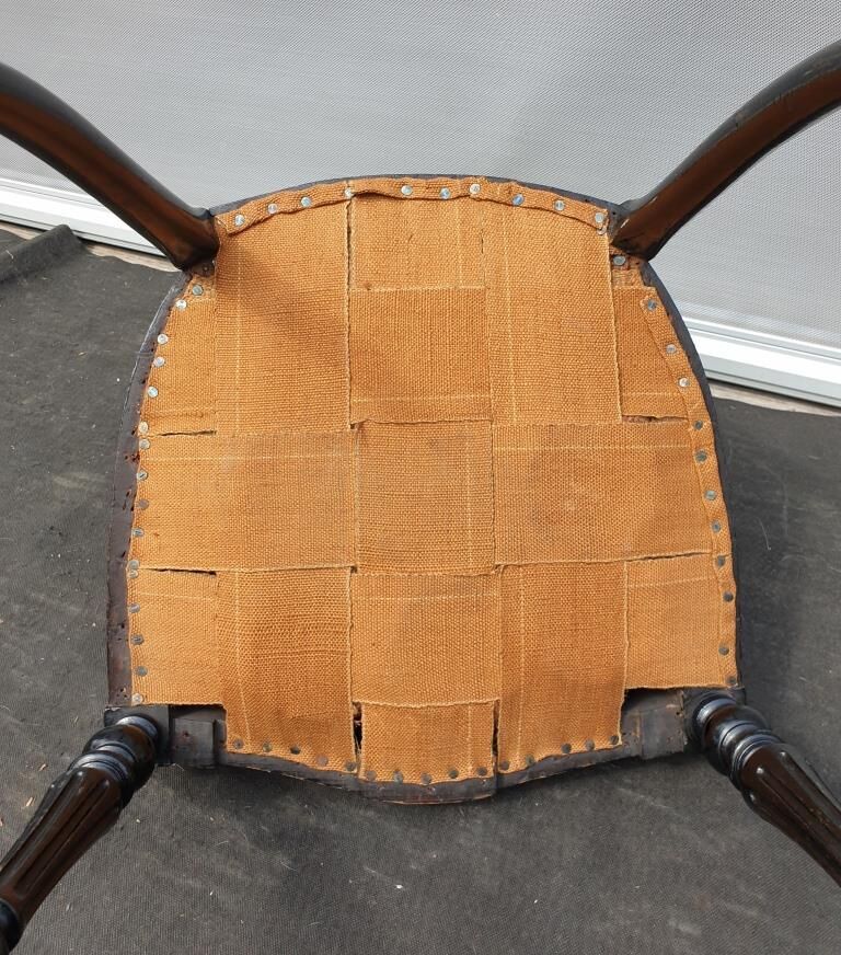 Napoleon III chair blackened wood keystone