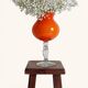 Murano Orange Cased Glass Large Goblet Vase, Italy, 1970s