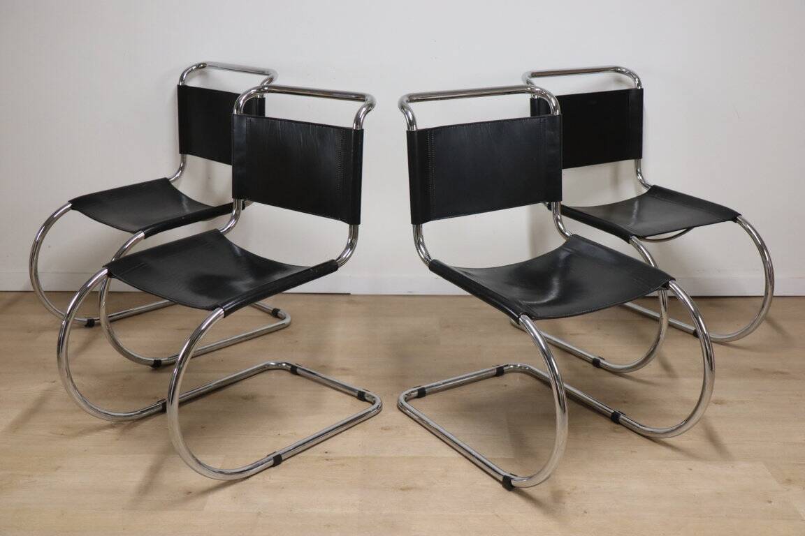 Set of 4 MR10 chairs by Ludwig Mies Van Der Rohe