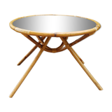 Rattan coffee table mirror