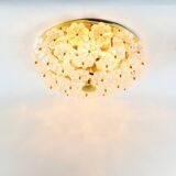 Very Large Mid Century Floral Murano Glass Flush Mount/Ceiling Light By Ernst Palme, Germany, 1970s