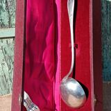 Silver-plated ladle in its screen