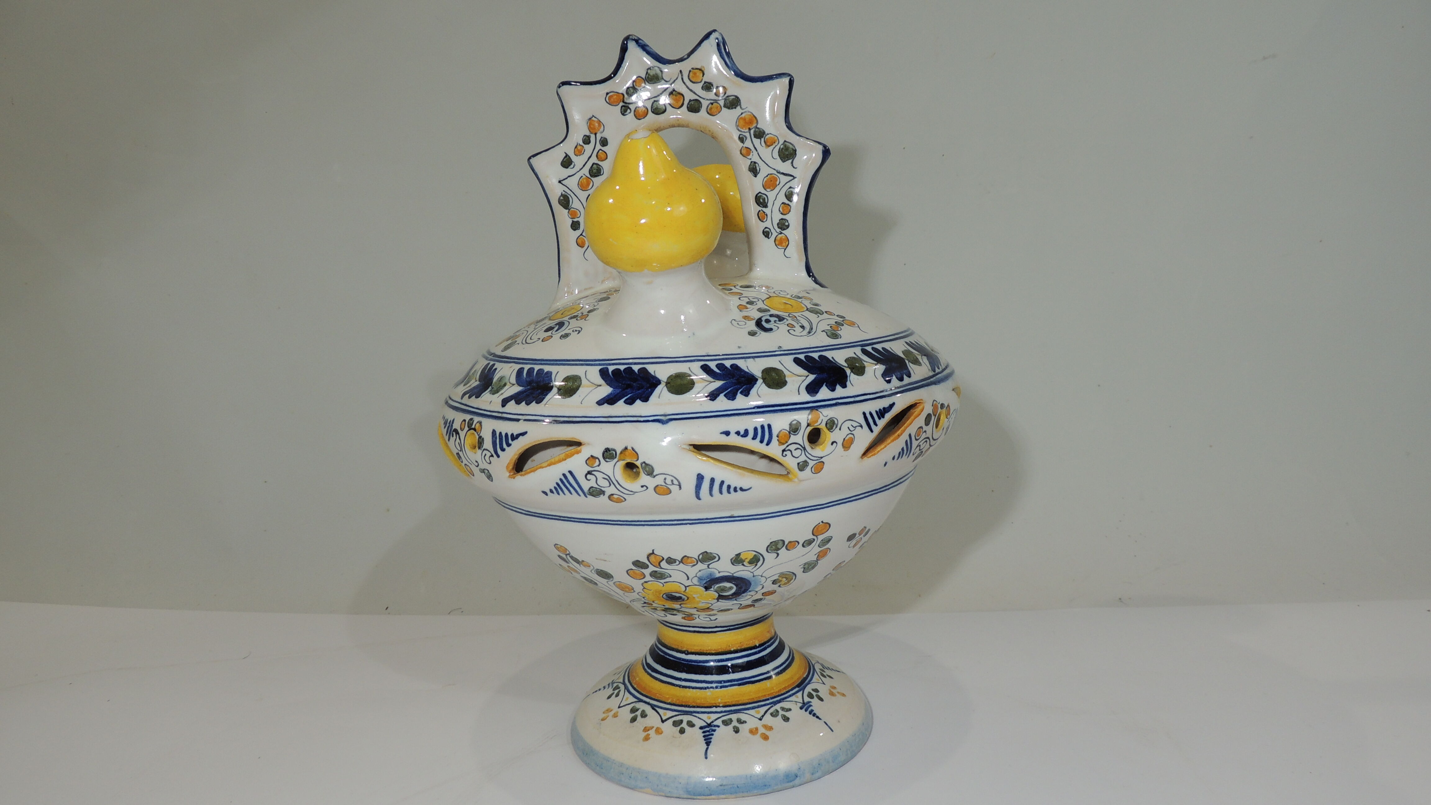 Gargoulette/Glazed terracotta jug/vintage/pitcher