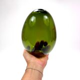 Art glass vase Saippuakupla green soap by Kaj Franck, Nuutajärvi Finland.