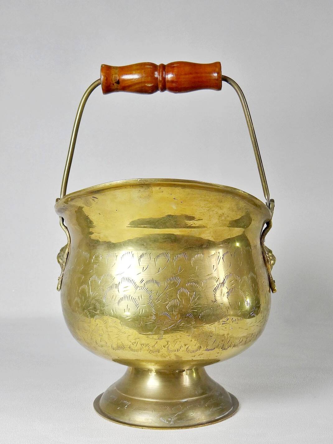Vintage Ornate Brass Coal Bucket