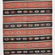 Light Red & Dark Brown Striped Kilim Rug, 168x264Cm