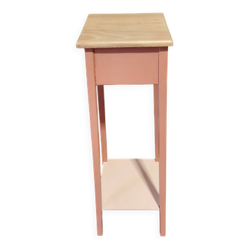 Sellette porte-plante bois et terracotta 2 niveaux