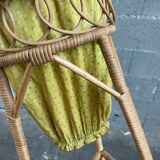 Worker BASKET with vintage sewing 1960 in rattan