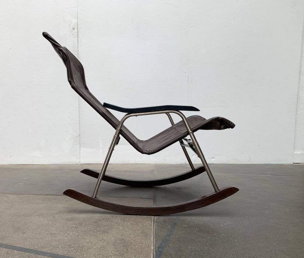 Mid-century Japanese space age folding rocking chair by Takeshi Nii, 1960s
