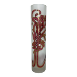 Vase glass scroll painted and gilded floral decoration art nouveau inspiration