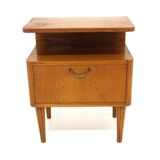 Elm bedside table, Swedish Modern, bodafors, Sweden, 1940
