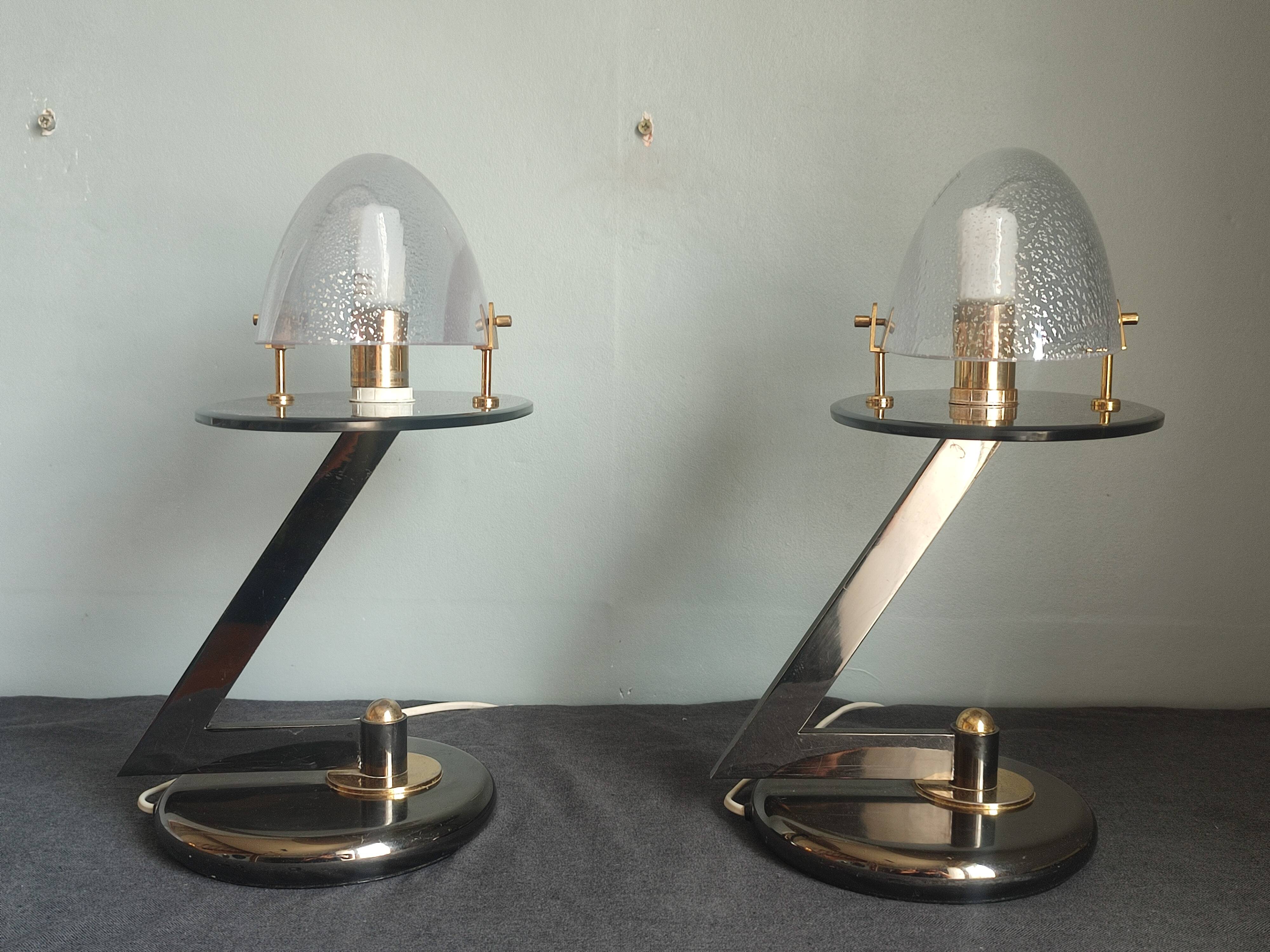 Lampes de table en verre Murano vintage