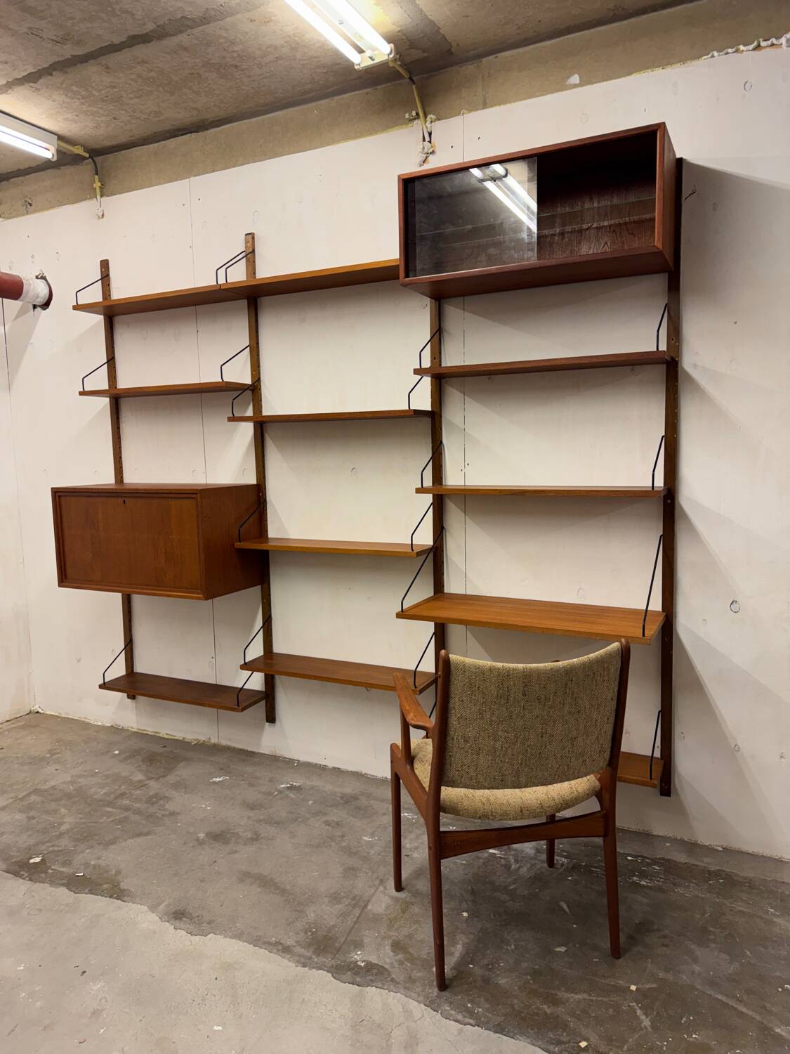 Meuble mural scandinave vintage en teck par Poul Cadovius pour Royal System, Cope