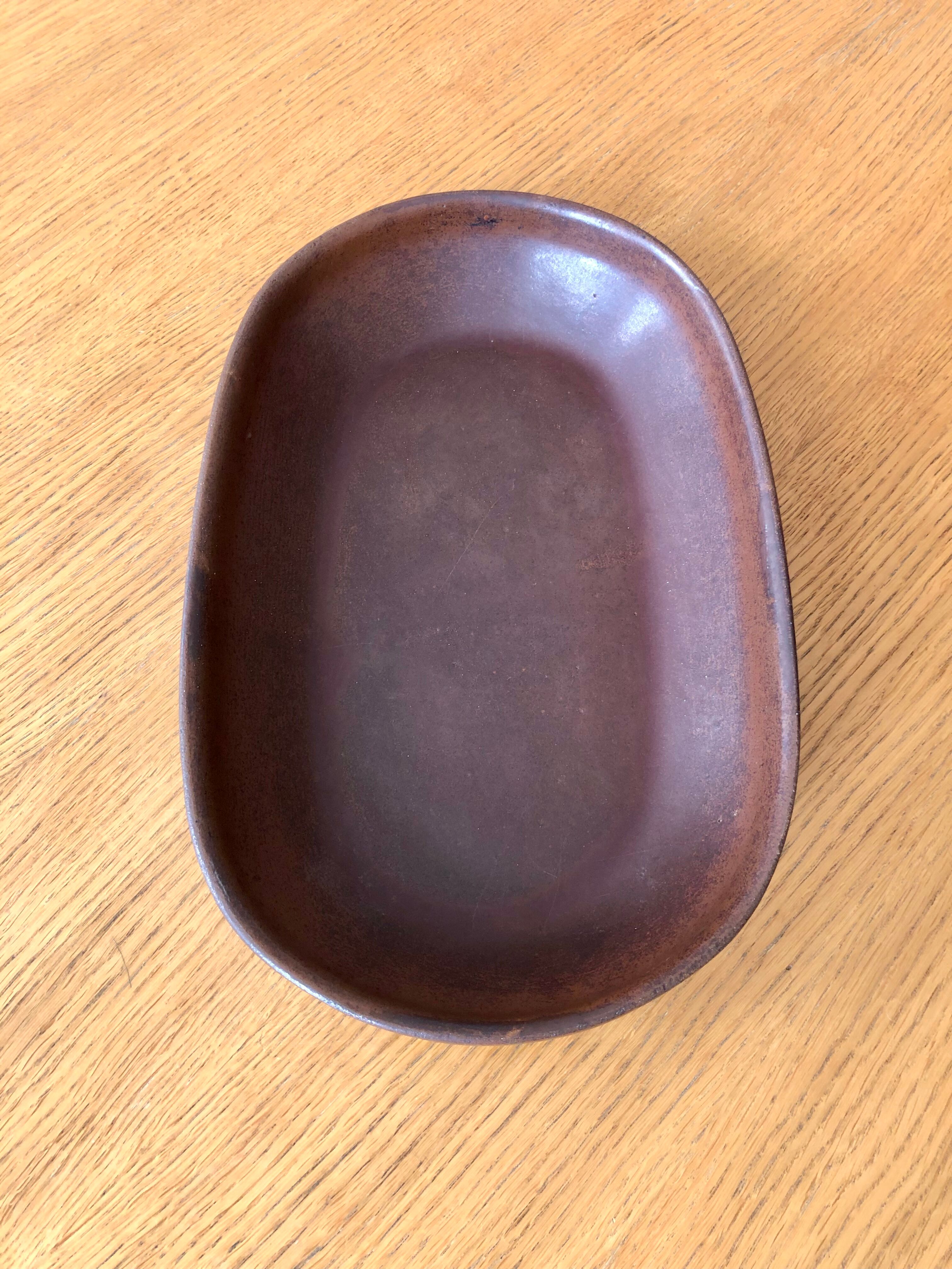 Vintage brown Dutch ceramic dish