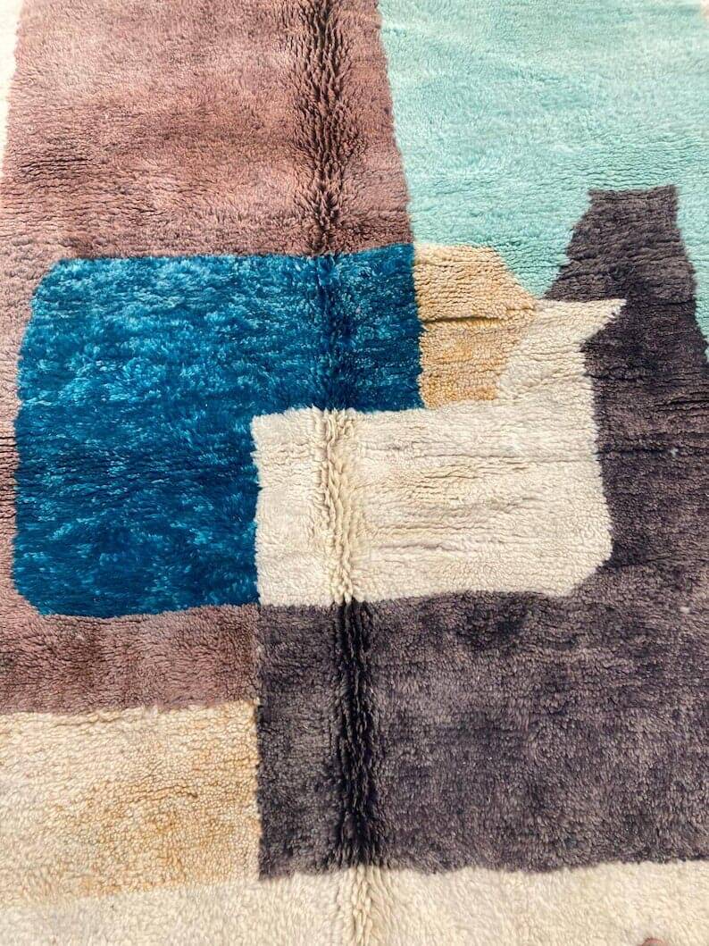 Handmade pure wool Berber rug size 2/3 m
