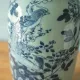 Large Chinese baluster vase in porcelain with bird and flower decoration.