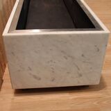 Large 1960s Knoll Style Marble and Brushed Steel Planter
