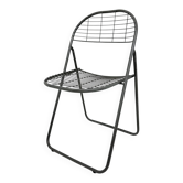 Niels Gammelgaard for Ikea grey wire metal folding chair, 1970s