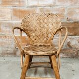 Children's armchair in chestnut basketry