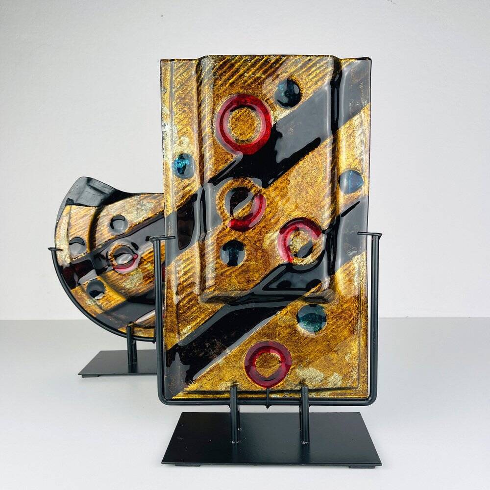 Geometric Glass Vases from Murano, Italy, 2000s, Set of 2