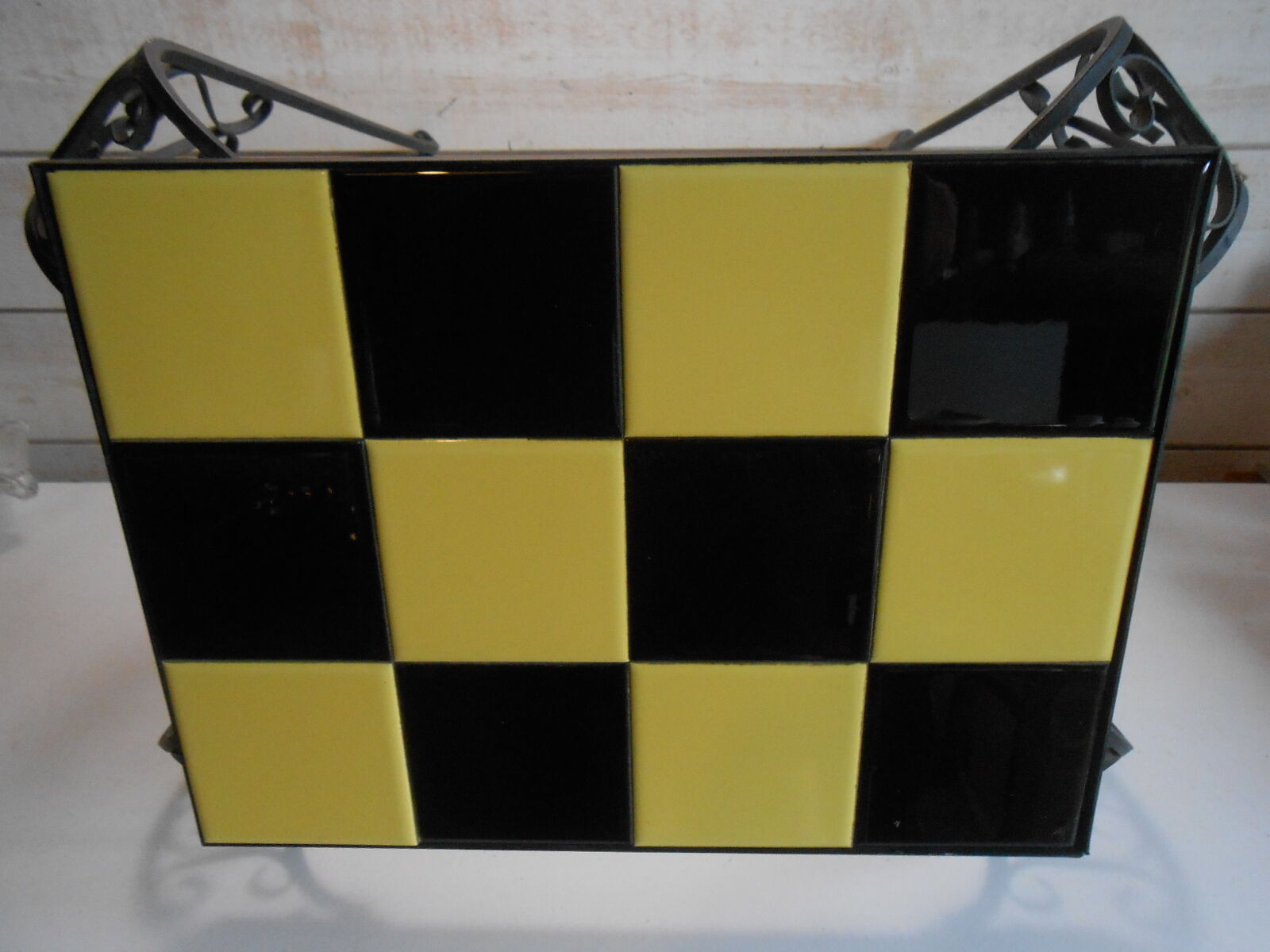 Vintage wrought iron side table 60's