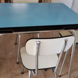 Formica extension table set, 2 chairs and 2 stools