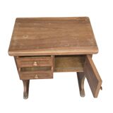 Tavolino a Libro Vintage in Legno Salvaspazio con Cassetti e Vano