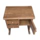 Table basse vintage en bois gain de place avec tiroirs et compartiment.