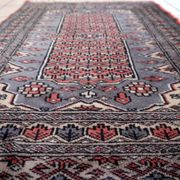 Handmade vintage Uzbek Bukhara rug 64cm x 94cm 1950s