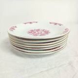 7 assiettes plates fleuries Bavaria
