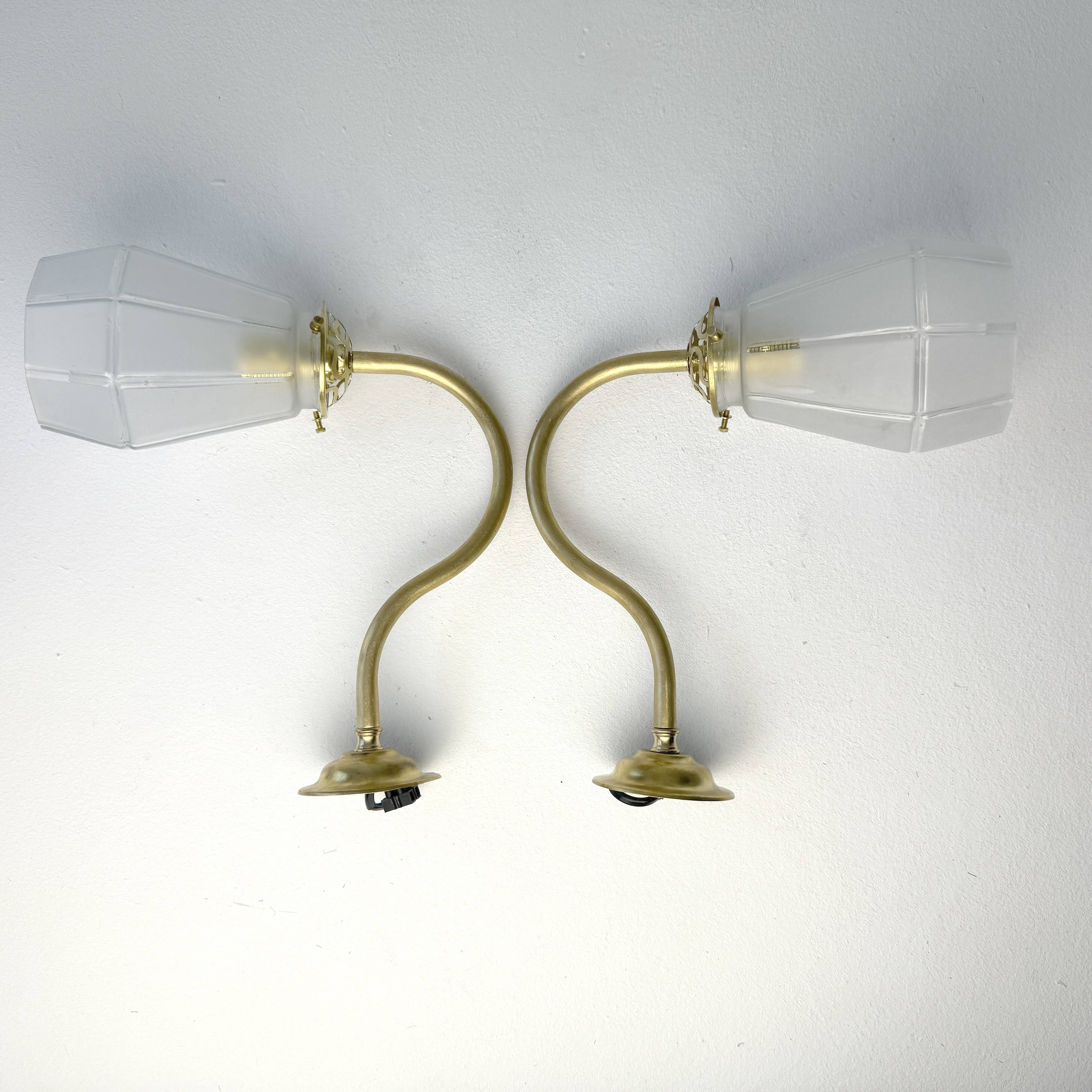 Pair of old art-deco wall lights