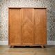 Armoire parisienne penderie porte coulissante chêne brut massif 1960