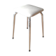 White skai stool / vintage chrome metal feet