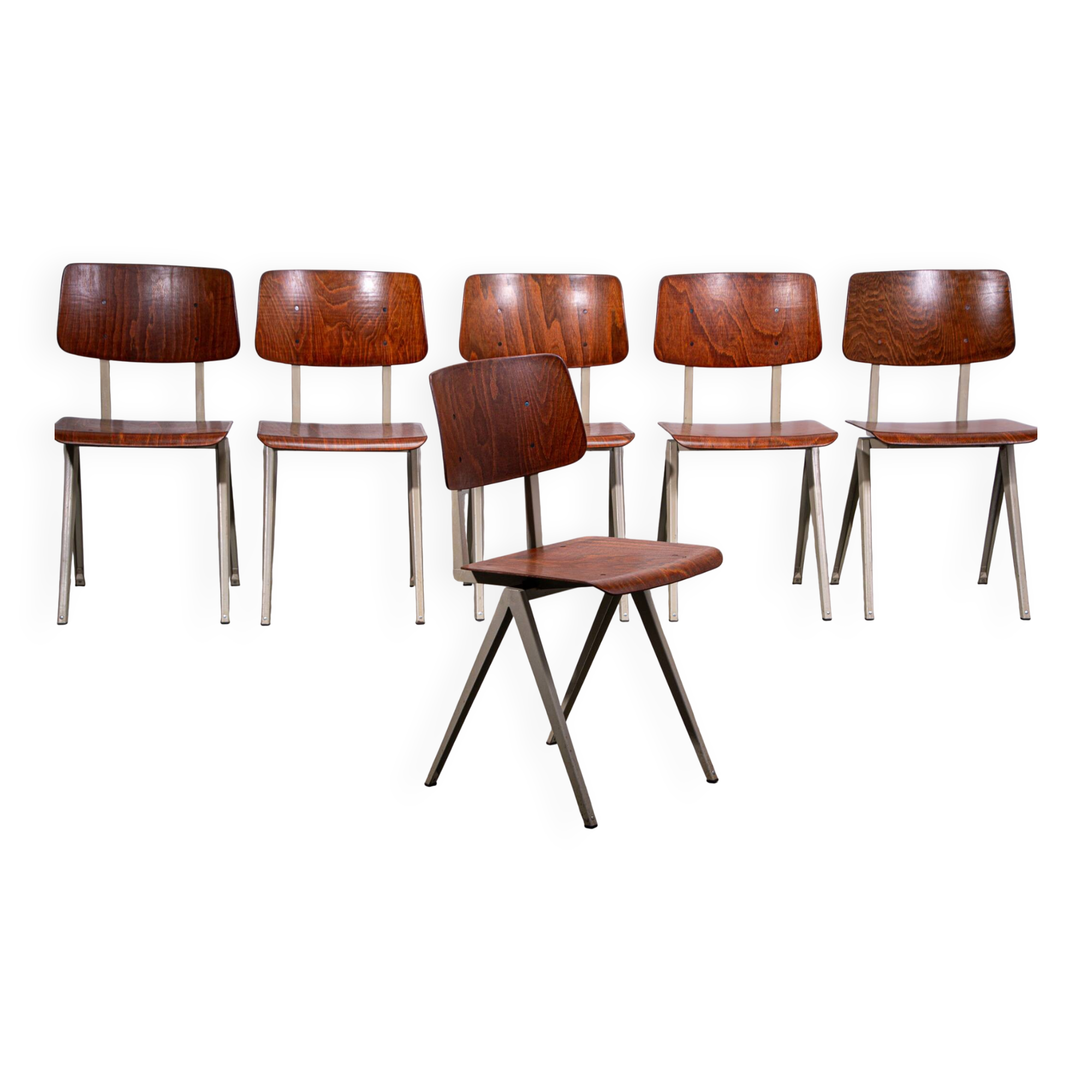 6x S16 chair by Galvanitas. Circa 1970