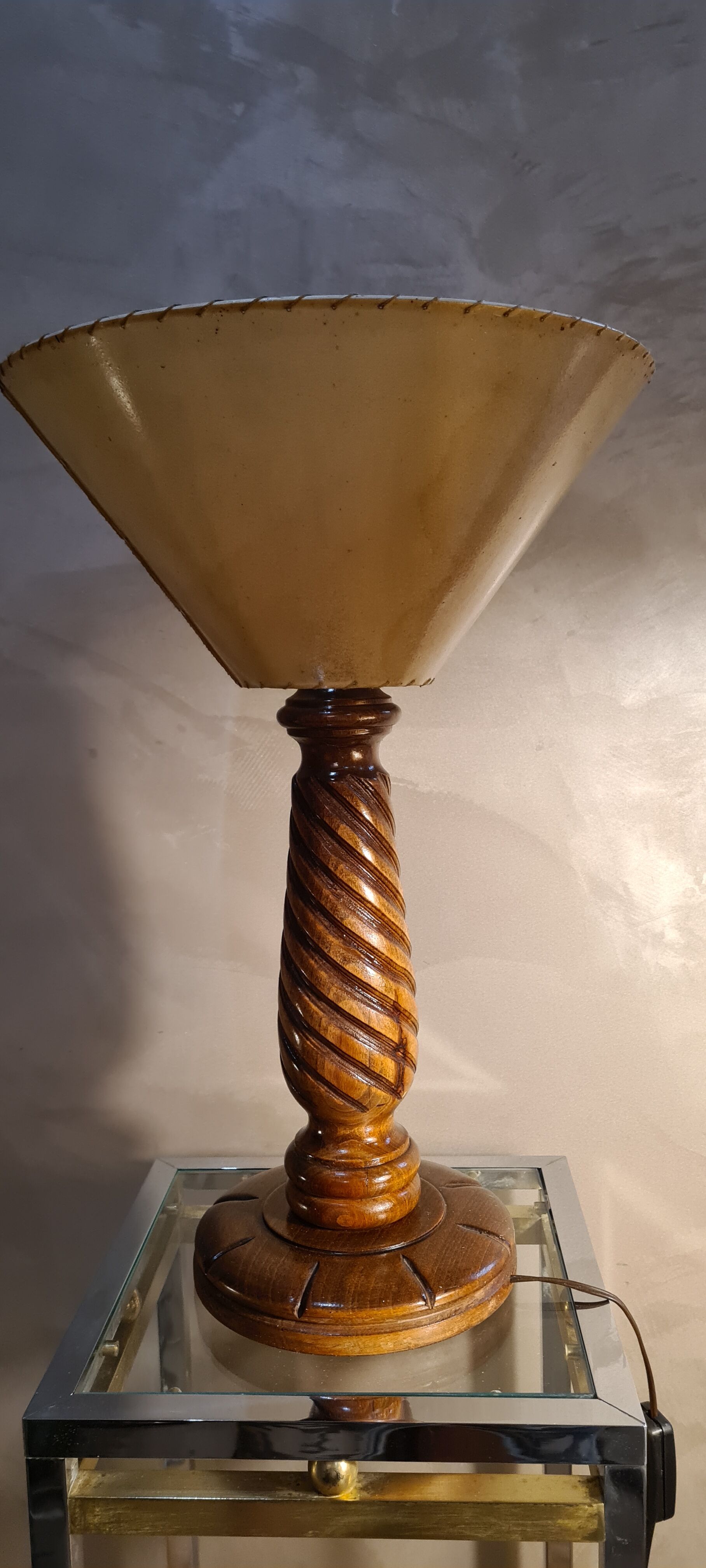 Vintage 1960 solid wood lamp
