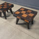 Vintage rustic wooden side tables or stools, 1960s