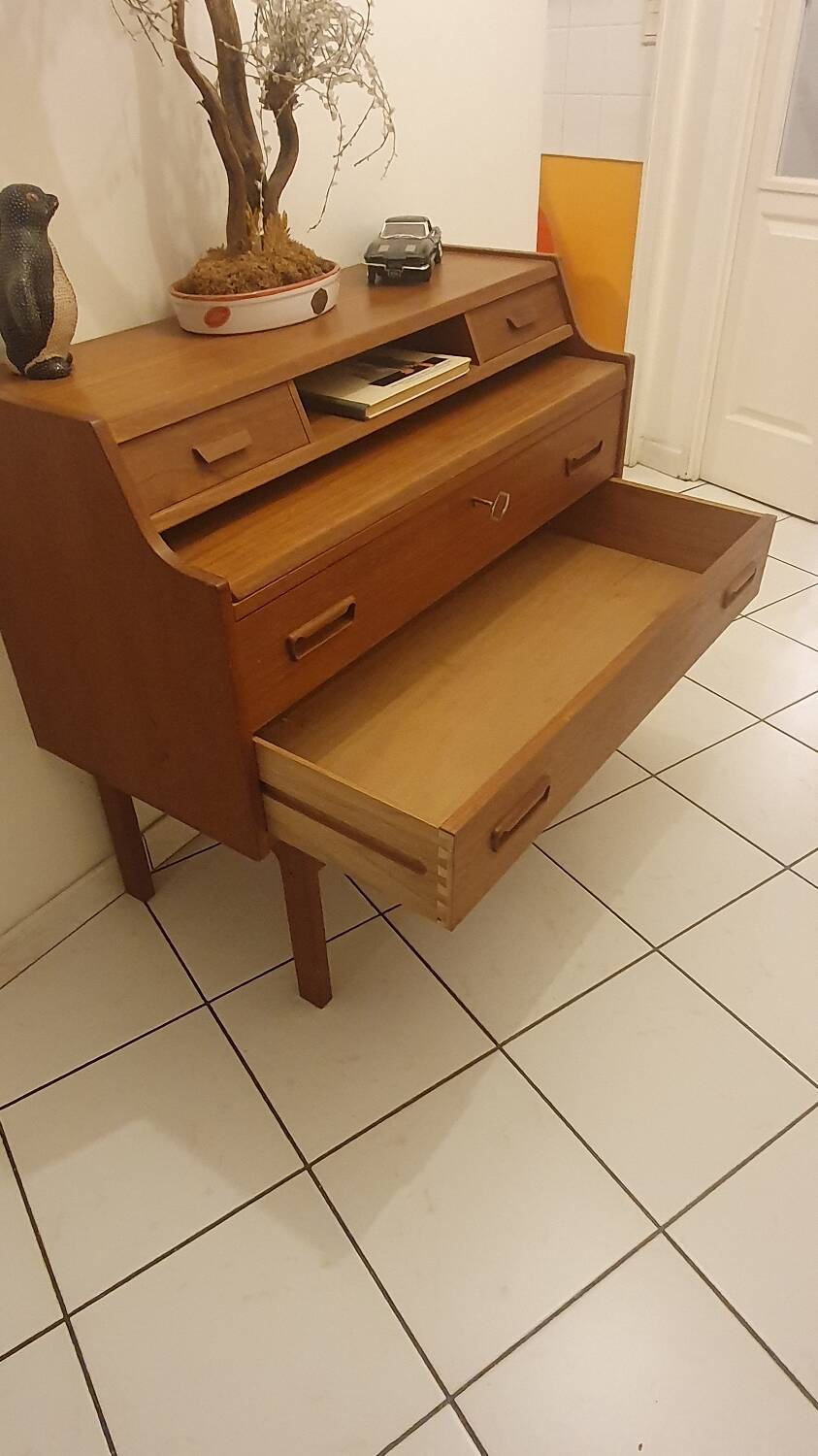 Teak secretary desk by Arne Wahl Iversen, 1960s