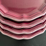 Service de 4 assiettes provençales bordeaux