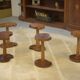 Ensemble de 5 tables d’appoint brutalistes en palissandre 1960’s