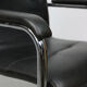 Vintage black leatherette office cantilever chair, 1970s