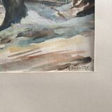 André Duculty (1912-1990) Watercolor on paper "Impasse Dragée sous la neige, Montmartre à Paris"